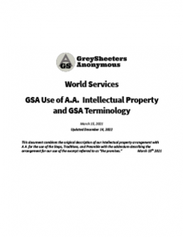 GSA Use of A.A. Intellectual Property and GSA Terminology